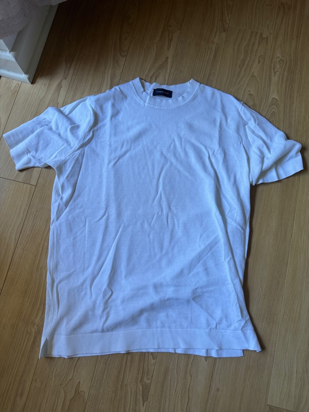 Thom Sweeney CREPE COTTON T-SHIRT in white